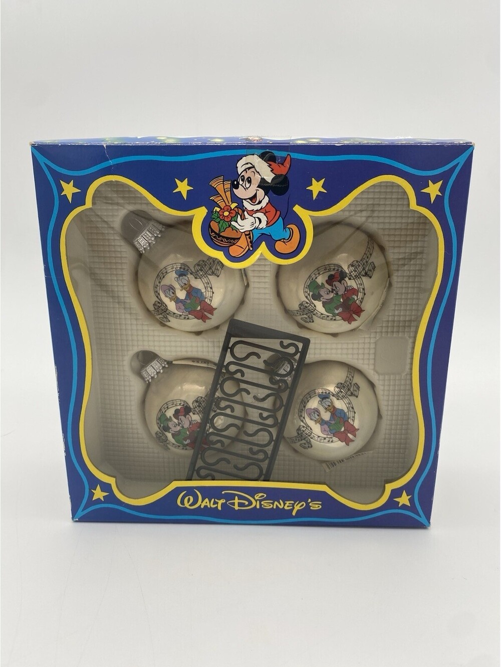 Walt Disney Mickey & Friends Caroling Set of 4 VTG Christmas Ornaments - Germany